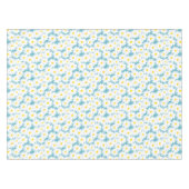 Negative Space Daisies weiß gelb auf blau Tischdecke (Vorderseite (Horizontal))