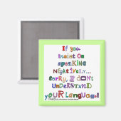 Negative Sprache Magnet (Vorderseite/Rückseite)