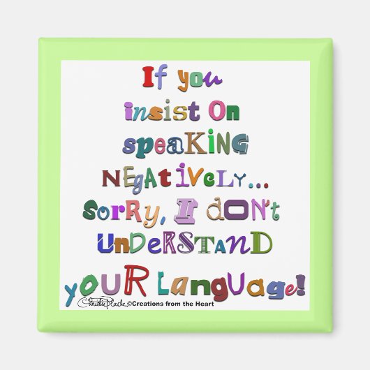 Negative Sprache Magnet (Vorne)