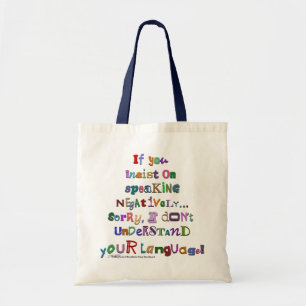 Negative Sprache Tragetasche