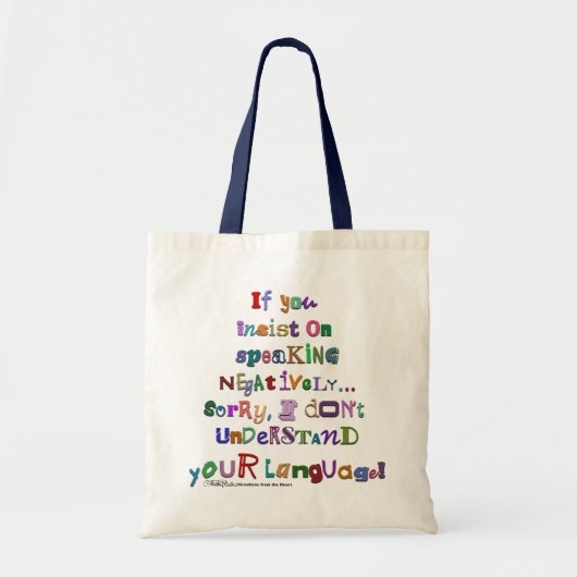 Negative Sprache Tragetasche (Vorne)