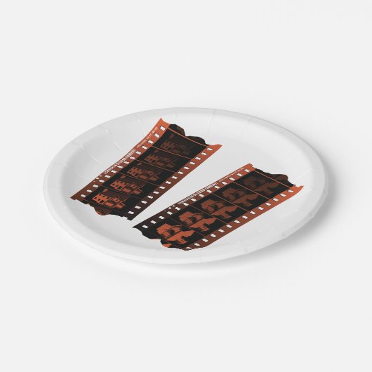 Negativer Filmstreifen Pappteller (Schrägansicht)