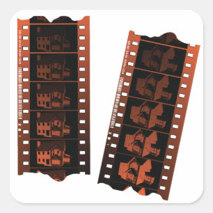 Negativer Filmstreifen Quadratischer Aufkleber