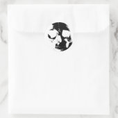 Negativer Schwarz-Weiß-Schädel Runder Aufkleber (Tasche)