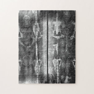 Negatives Foto Grabtuch von Turin Kreuzigung Puzzle