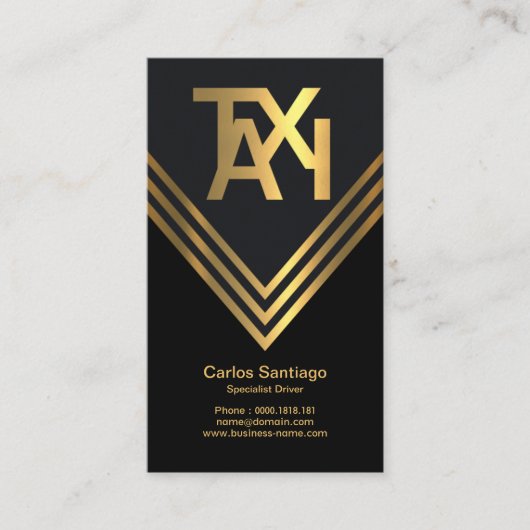 Negatives Raumdesign Creative Black Taxi Treiber Visitenkarte (Vorderseite)