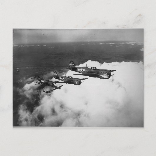 Neger-Piloten in Shark-Nosed-P-40-Kampfflugzeugen Postkarte (Vorderseite)