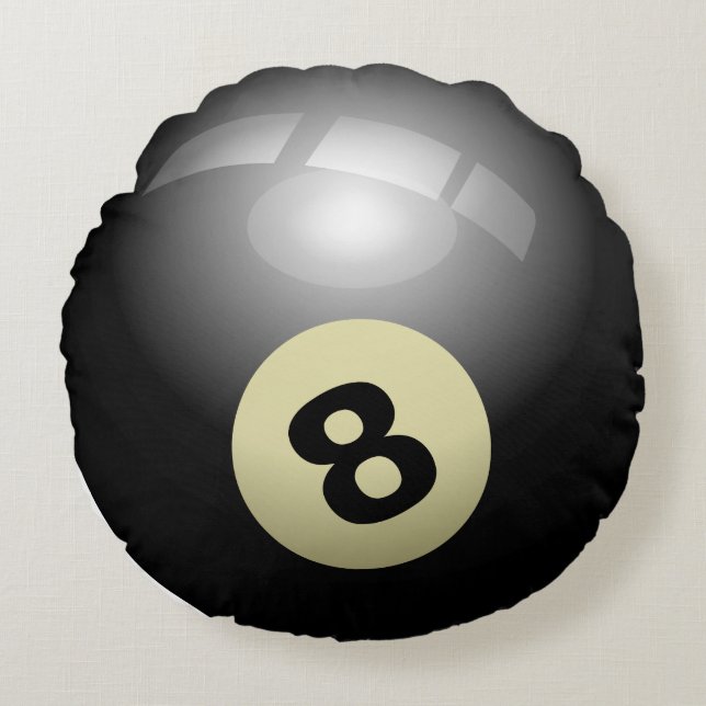 negra. Billardkugel Rundes Kissen (Vorderseite)