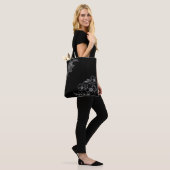 negra con flores blancas personalizable tasche (Am Model)