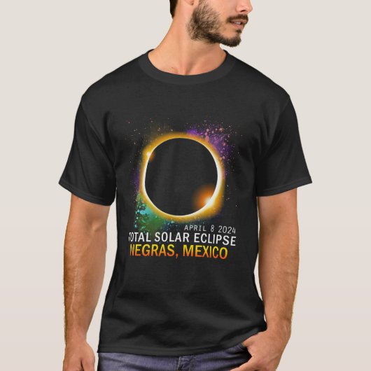 Negras Mexico Total Solar Eclipse 2024 T-Shirt (Vorderseite)