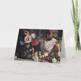 Negress mit Pfingstrosen Karte