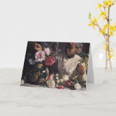 Negress mit Pfingstrosen Karte (Gelbe Blume)