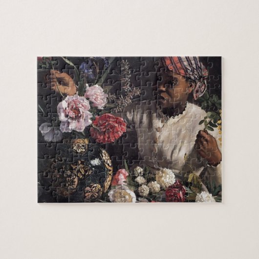 Negress mit Pfingstrosen Puzzle (Horizontal)