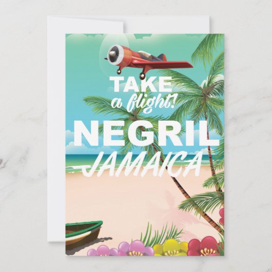 Negril Beach Jamaica Vintage Reiseplakat (Vorderseite)