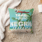 Negril Beach Jamaica Vintage Reiseplakat Kissen (Decke)