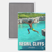 Negril Cliffs Jamaica Travel Magnet (Vorderseite/Rückseite)