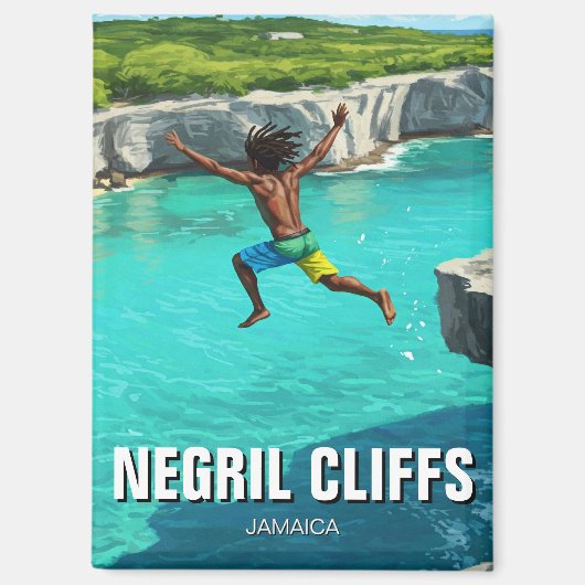 Negril Cliffs Jamaica Travel Magnet (Vorderseite)
