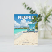 Negril Jamaica Beach Lifeguard Shack Postkarte (Stehend Vorderseite)