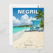 Negril Jamaica Beach Lifeguard Shack Postkarte (Vorne/Hinten)