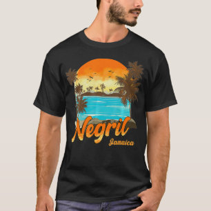 Negril Jamaica Beach Sommerurlaub Sunset Palm T T-Shirt