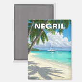 Negril Jamaica Beach Travel Magnet (Vorderseite/Rückseite)