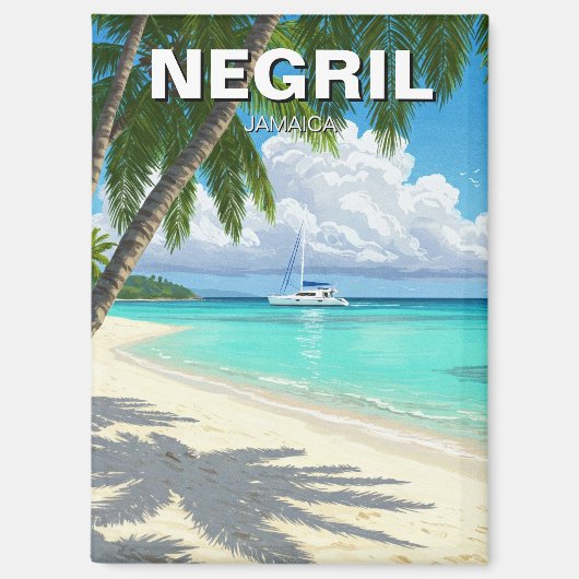 Negril Jamaica Beach Travel Magnet (Vorderseite)