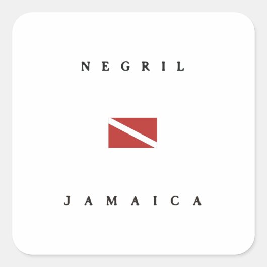 Negril Jamaica Scuba Dive Flag Quadratischer Aufkleber (Vorderseite)