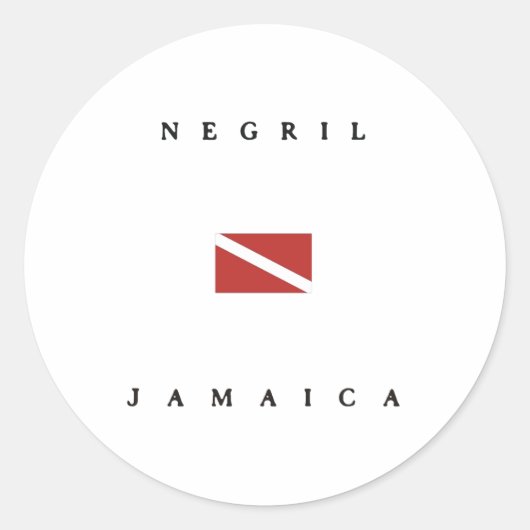 Negril Jamaica Scuba Dive Flag Runder Aufkleber (Vorderseite)