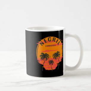 Negril Jamaika Palmen Sonnenuntergang Skull Beach Kaffeetasse