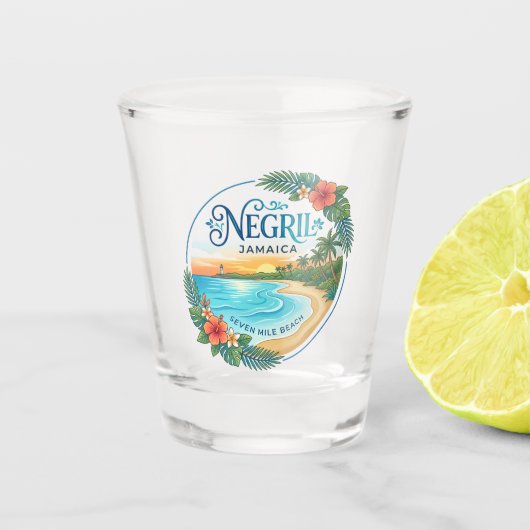 Negril Jamaika Schnapsglas (Vorderseite)