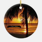 Negril, Jamaika-Sonnenuntergang Keramik Ornament (Hinten)