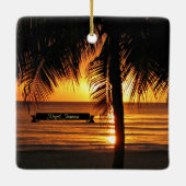 Negril, Jamaika Sonnenuntergang Keramikornament (Rückseite)