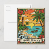 Negril Jamaika Strand Postkarte (Vorne/Hinten)