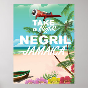 Negril Strand Jamaika Vintage-Reiseposter Poster