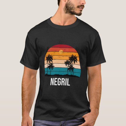 Negril Vacation Sun Palm Tree Beach T-Shirt (Vorderseite)