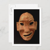 Negroide Maske aus Carthage, 7.-6. Jahrhundert v. Postkarte (Vorne/Hinten)