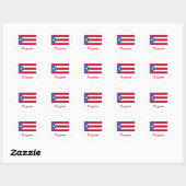 Negron Puerto Rico Flag Runder Aufkleber (Blatt)
