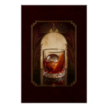 Negroni Art Deco Poster | Druckbares Schwarz Gold