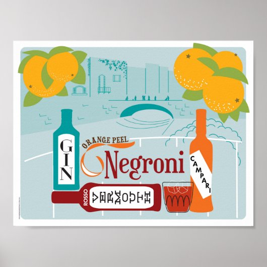 Negroni Citrus Cocktail Poster (Vorne)