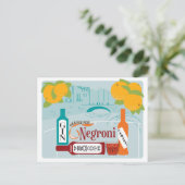 Negroni Citrus Cocktail Postkarte (Stehend Vorderseite)