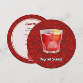 Negroni-Cocktail Einladung (Vorne/Hinten)