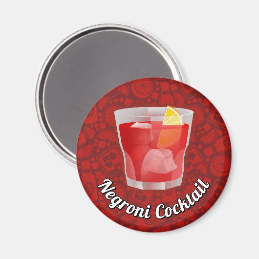 Negroni-Cocktail Magnet (Vorderseite/Rückseite)