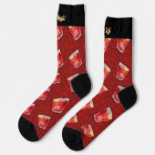 Negroni-Cocktail-Muster Socken (Linkes Detail)