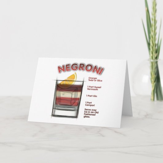 NEGRONI Cocktail Rezeption Karte (Vorderseite)