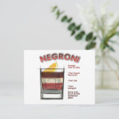 NEGRONI Cocktail Rezeption Postkarte (Stehend Vorderseite)