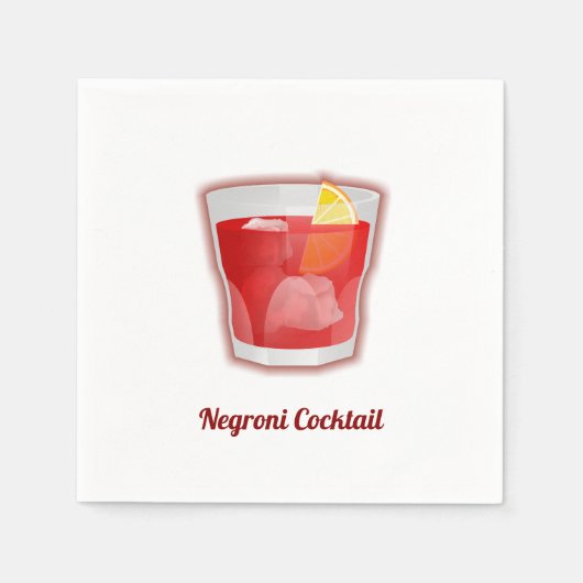 Negroni-Cocktail Serviette (Vorderseite)