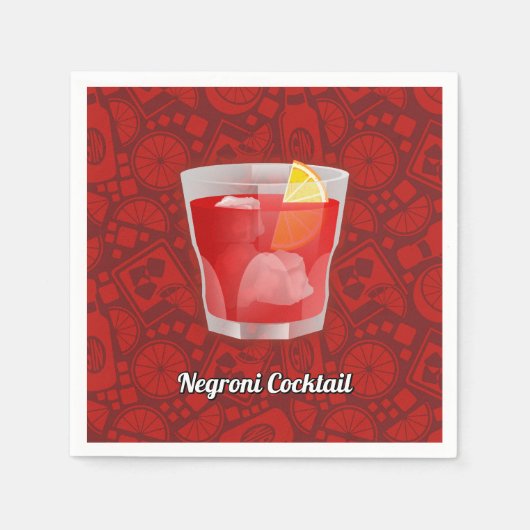Negroni-Cocktail Serviette (Vorderseite)