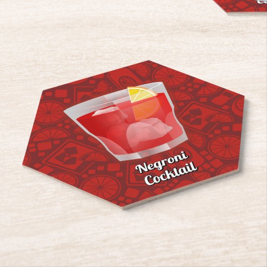 Negroni-Cocktail Untersetzer (angewinkelt)