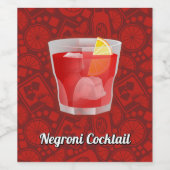 Negroni-Cocktail Weinetikett (Einzelnes Label)