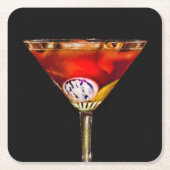 Negroni im Kunst-Glas Rechteckiger Pappuntersetzer (Vorderseite)
